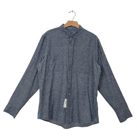 Wallin & Bros Flannel Shirt Mens Large Gray Cotton Button Up Long Sleeve Soft - Picture 1 of 11